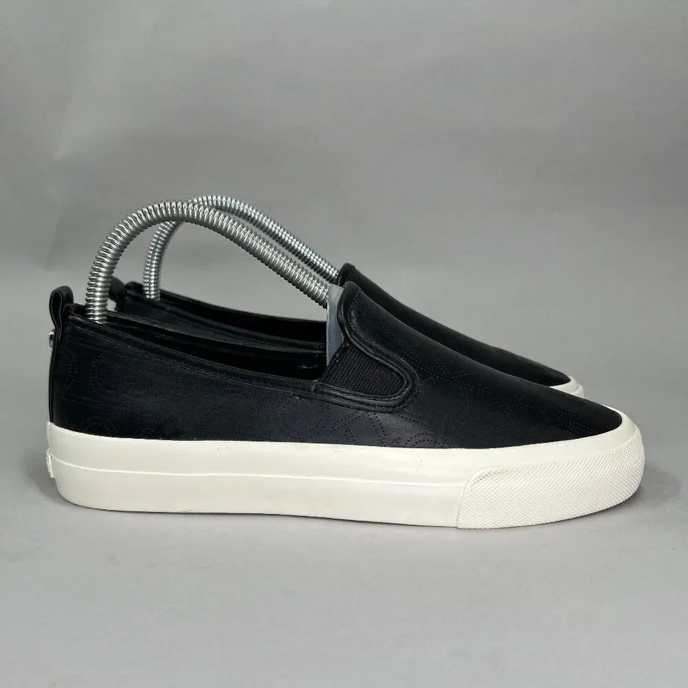 Calvin Klein Women's Size 6 Valette Black CK All Over‎ Print Slip On Sneakers